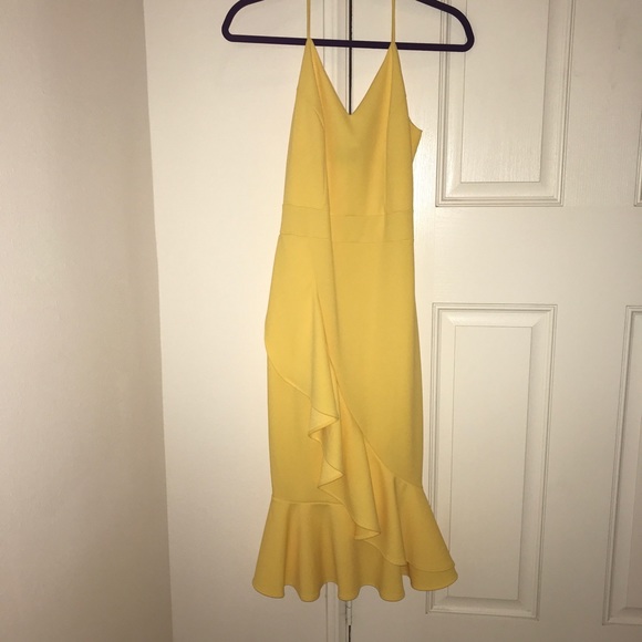 Yellow Ruffed Midi - Picture 1 of 5